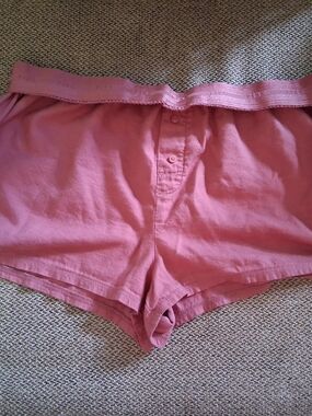 PINK Victoria's Secret Flannel Boxy Pajama Shorts Size Large